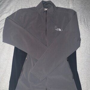 The North Face Mens Sz Small Lightweight Softshell Zip Up Jacket Dark Gray Black